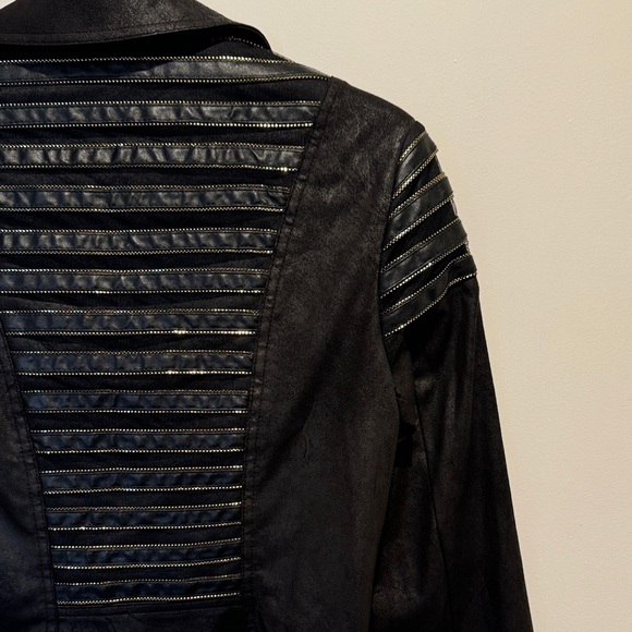 Frank Lyman Black Leatherette Jacket - Picture 7 of 12